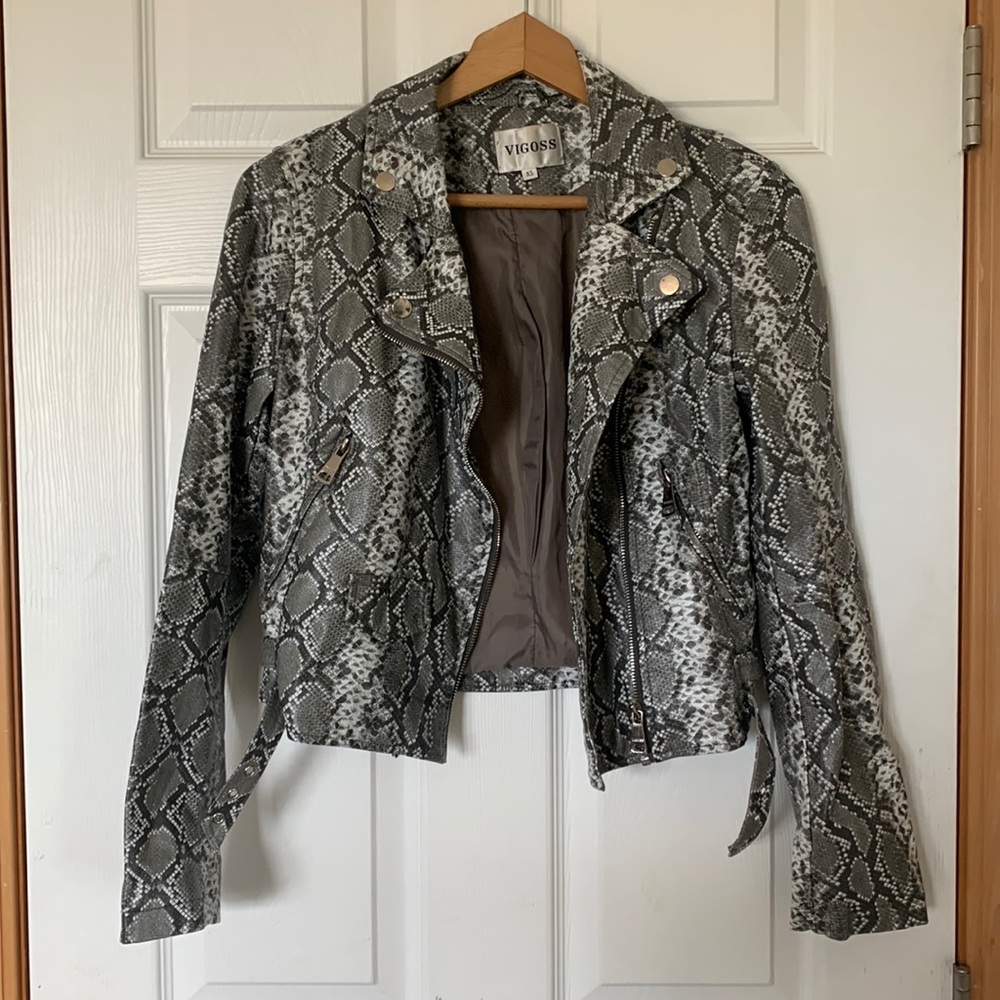 Vigoss Faux Snakeskin Leather Jacket